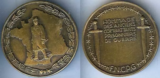 Médaille de table - FNCPG Hommage des anciens combattants prisonniers de guerre