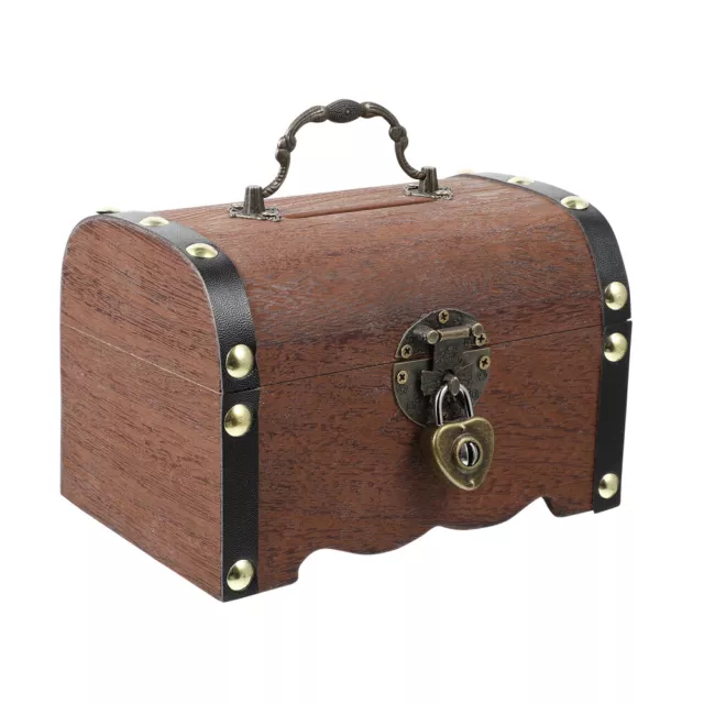 Large Wooden Treasure Chest - Antique Style Storage Trunk