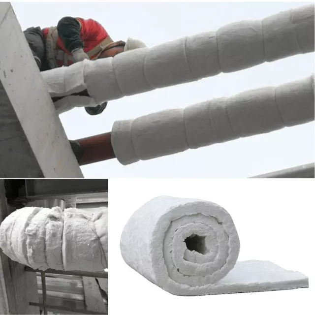 Ceramic Silicate Fiber Blanket Insulation HighTemperature Pipe Fireproof Mat Pad