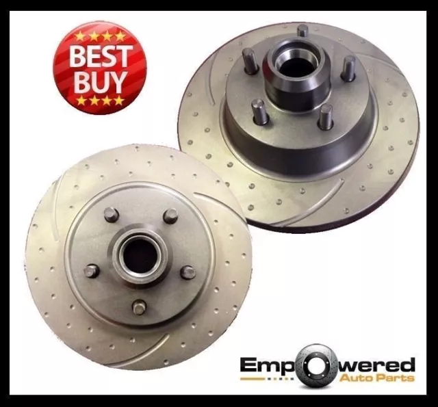 Dimpled & Slotted Front Disc Brake Rotors For Holden Hsv Vp Gts 330Mm 1992-1993