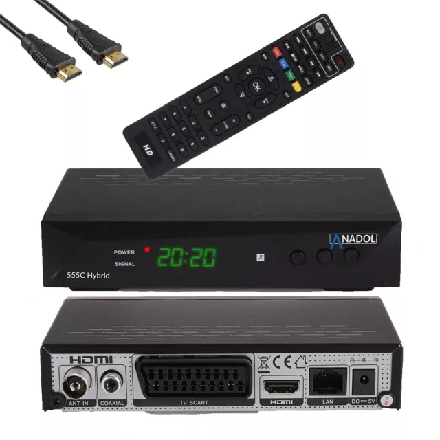 Kabel Receiver DVB-C/T2 Anadol 555C Hybrid HDMI USB SCART PVR Full HD 1080p