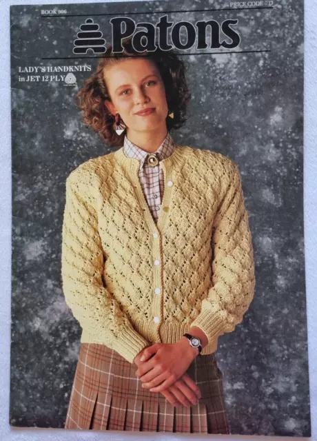 Patons 906 Ladys Handknits in Jet 12 Ply Pattern Book - 4 Designs - VGC