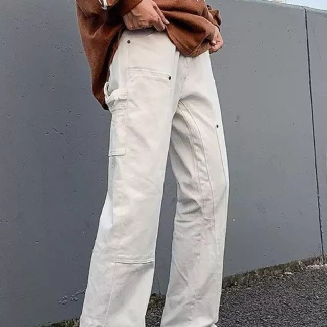 Hommes Jean Jeans Droit Pantalon Décontracté Côté Fermeture Évasé Bootcut Trendy