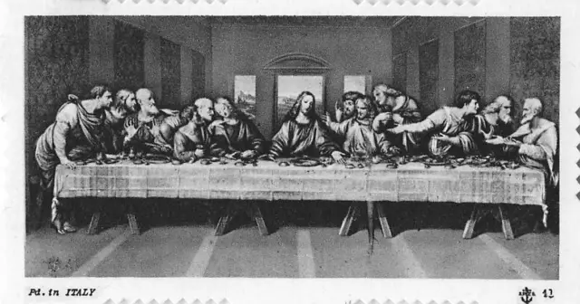 OLD nice italy rare Holy cards from 1950" H6252 " the last holy  meal