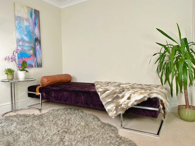Italian Day Bed Chaise Longue Purple Velvet Leather Cushion Upholstered Bench 3