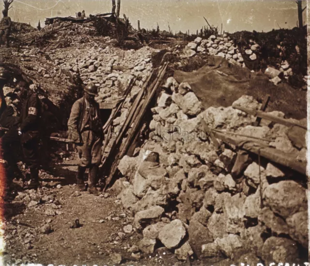 Verdun Blessé Allemand Première Guerre mondiale 1914-18 WW1 Plaque Stereo 