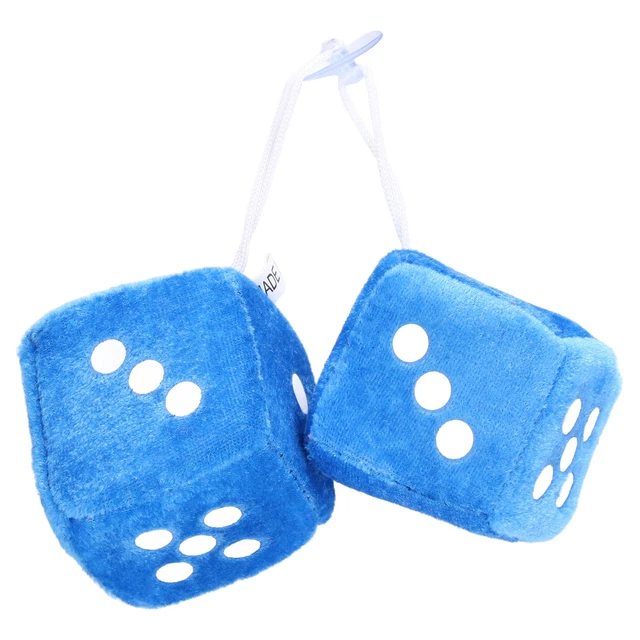 12pcs Fashionable Soft Hanging Dice Decorative Fuzzy Plush Dice Cute Bag UK AUS