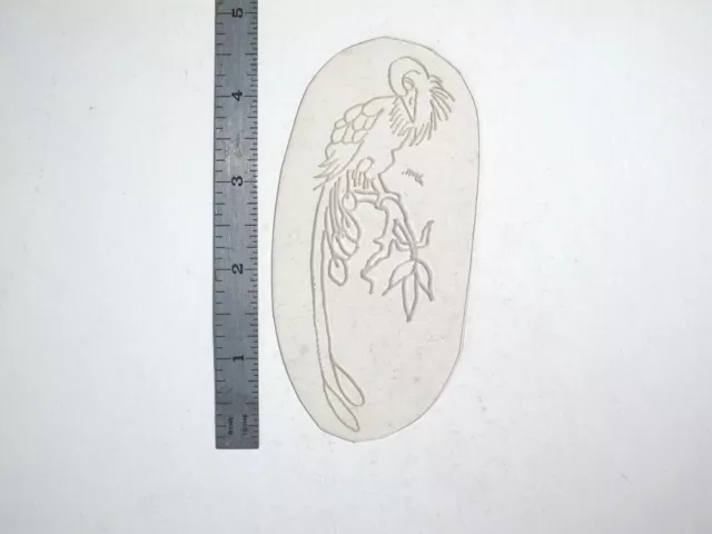 De Colección Años 60 Años 70 Tatuaje Flash Plantilla de Acetato Grulla/Pavo Real Firmado BR3