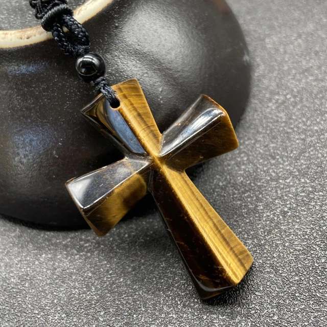 Natural Chakra Cross Quartz Crystal Stone Healing Gemstone Pendant Necklace Gift