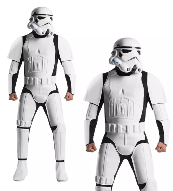 Deluxe Stormtrooper Mens Costume Star Wars Fancy Dress Adults Outfit + Helmet