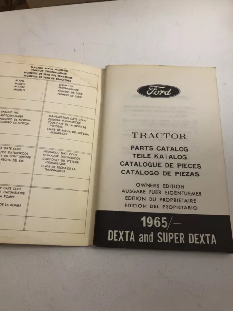 Catalog Parts Manual Tractor Ford 1965 Book Collections  Old Rare 3