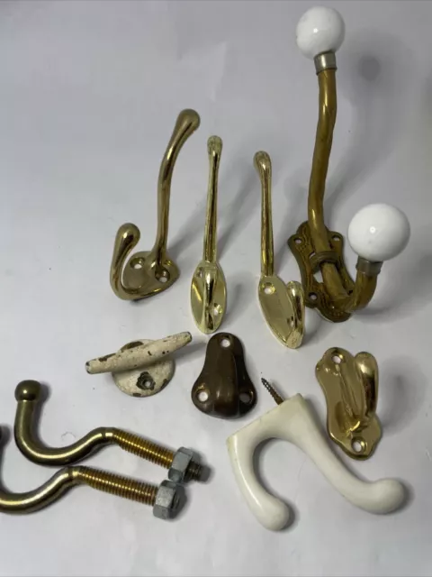 Large Lot Of Coat Hat Hooks Hangers Wall Mount Accessories Mixed Lot