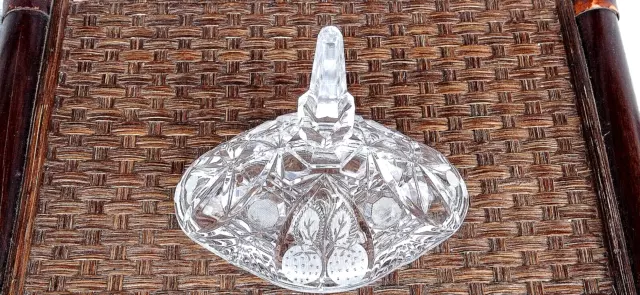 Alte große ovale  Bleikristall Deckeldose Bonboniere  edle Kristallglas 27 cm 3