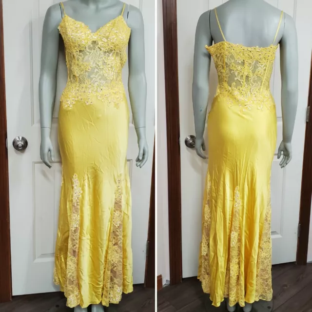 Jovani Yellow Prom Formal Evening Special Occasion Dance Dress .Size 8.