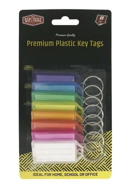 Plastic Key Tags With Split Ring ID Labels Travel Luggage