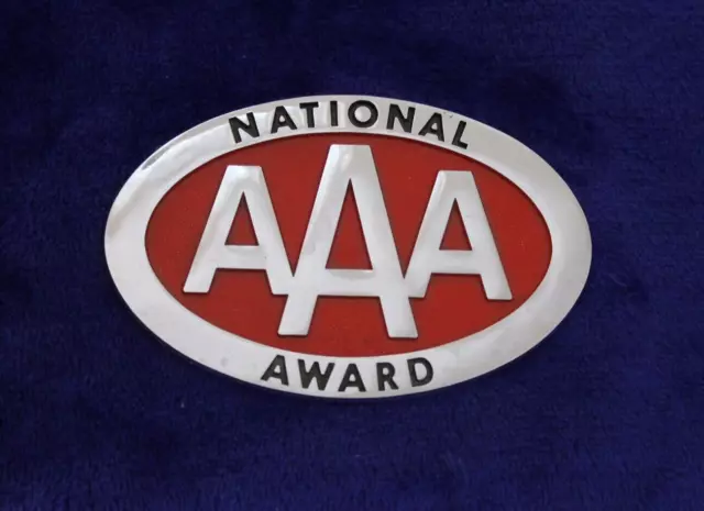 NOS Vintage AAA National Award Bumper Topper License Plate Accessory Badge GM