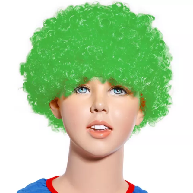 Curly Afro Wig Party Clown Funky Disco Kids Childs Costume Multicolour Hair