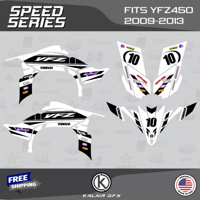 Graphics Kit for YAMAHA YFZ 450R 2009-2013 16 MIL Speed Series - White