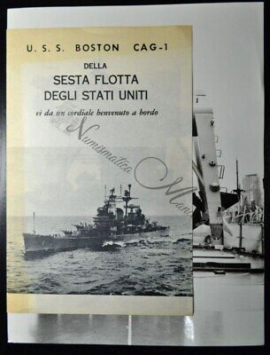 Fotografia USS Boston Sesta Flotta degli Stati Uniti con Libretto di benvenuto 