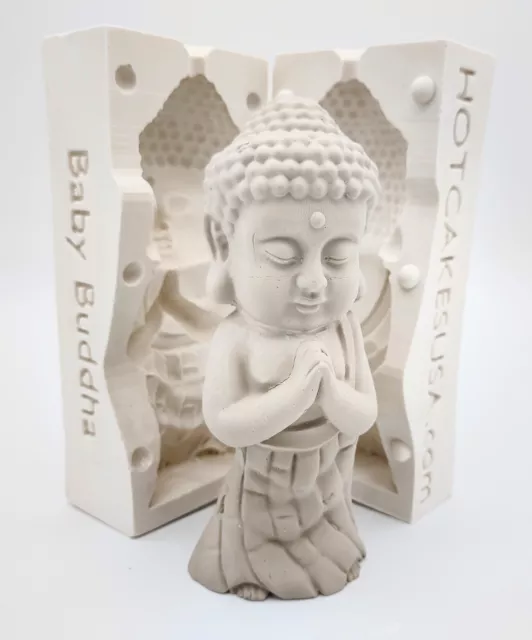 Imperfect Baby Buddha praying pipe ceramic slip casting plaster Mold