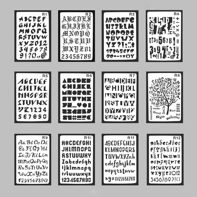 16 Stencil Riutilizzabili Per Pittura: Set Di Sagome Geometriche, Effetto Mattoni E Spirali Per Fai Da Te Su Legno, Pareti E Tessuti