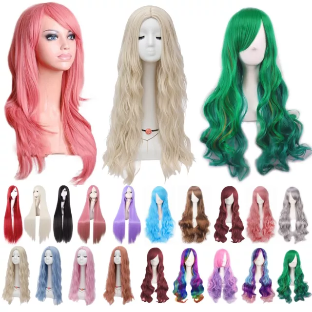 Women's Wavy Long Curly Fancy Dress Wigs Cosplay Costume Ladies Full Wig Party