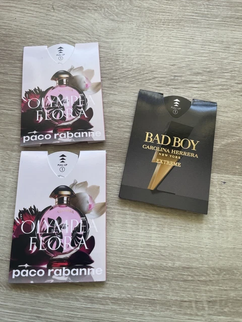 PACO RABANNE OLYMPEA Flora 0.3ml Sample Plus Bad Boy Extreme
