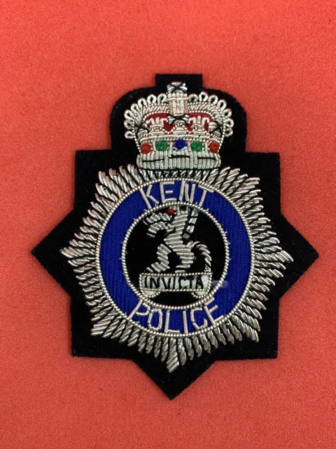 Kent Police Hand Embroidered Bullion Wire Hat Badge Police Replica Cap Badge