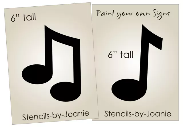 Stencil 6" tall Music Note Band Orchestra Chorus Sing School DIY Craft Art Signs