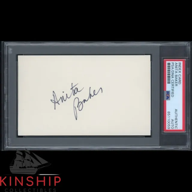 Anita Baker signed 3x5 Index Card PSA DNA Slabbed Rare Music Auto C2430