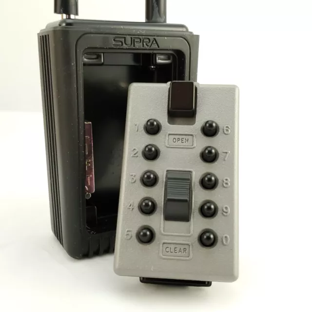 GE Supra Keys Box C3 Portable Key Lock Box Safe Push Button Door Knob Black