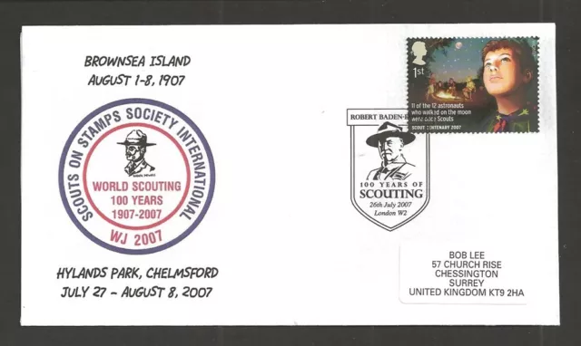 2007 UK Boy Scout World Jamboree SOSSI Chelmsford FDC BadenPowell