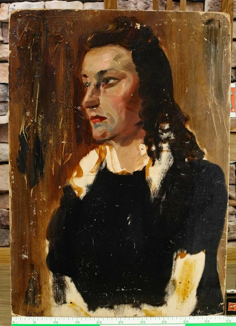 Ilegible Firmado Ebenhöch Pintura Al Óleo Antiguo en Ambos Lados Retrato Mujer