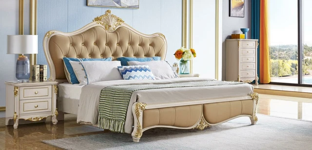 Design Chambre à Coucher 3tlg. Lit 2x Table de Chevet Classiques Luxe Lits Set