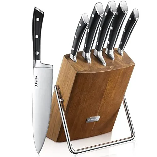D.Perlla Couteaux de Cuisine, 6 Pièces Set Couteau Cuisine en Allemagne Brun