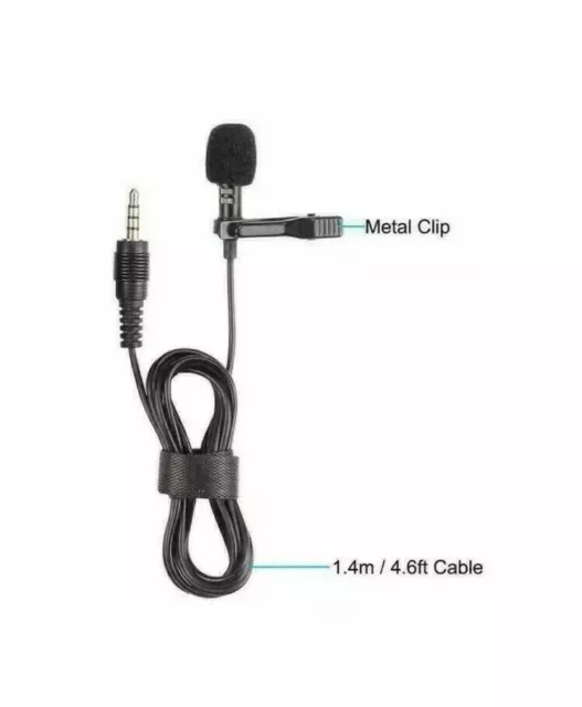 Pro Lavalier Lapel Microphone Clip-on Condenser W/ Mic For iPhone /Android Phone 3