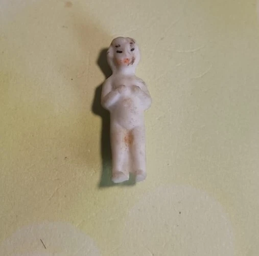 Tiny Antique Bisque China Frozen Charlotte Dollhouse Miniature Doll