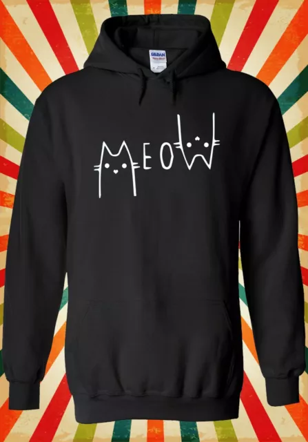 Meow Kitten Cat Retro Cool Funny Men Women Unisex Top Hoodie Sweatshirt 2569