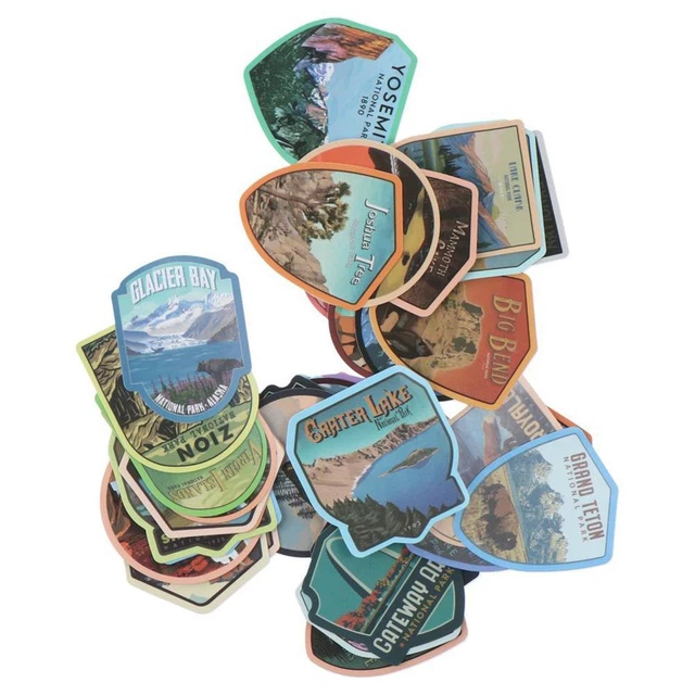 4-5CM NATIONAL PARK Sticker USA Complete Collection Stickers For Water ...