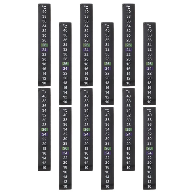12pcs Aquarium Thermometer Stickers Fish Tank Stick on Thermometer Strip