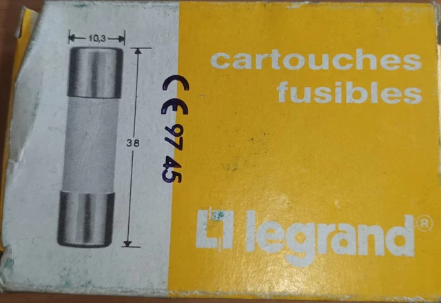 10 Cartouche fusible industrielle type aM 10x38 sans voyant 16A legrand 130 16