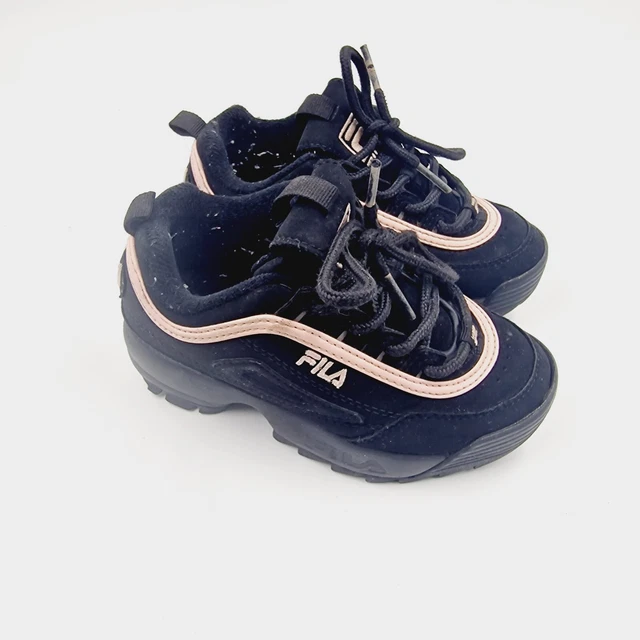Sneakers Fila Disruptors nere e rosa, Regno Unito taglia 9