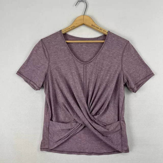 LULULEMON Do the Daily Short Sleeve Tee Twist Front Womens 6 Smoked Mulberry Top