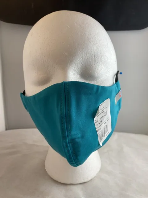 Cherokee Workwear Revolution Tech Reusable Face Masks - WW560AB S/M Teal. NWT