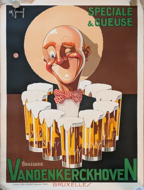 GERARD O.K. Brasserie Vandenkerckoven Léon Verger Paris Bruxelles Imp. vers 1930