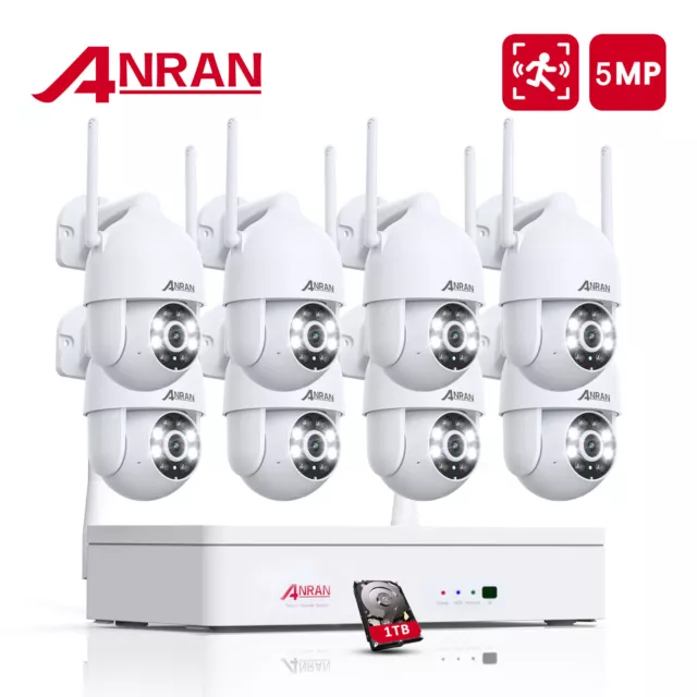ANRAN PTZ 8CH 5MP WIFI Home CCTV Security Camera System IP Monitor NVR Outdoor