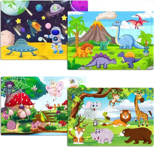 Wooden Jigsaw Puzzles for Kids 3-6 Year Olds -Space Dinosaur Animals 30 Piece 3