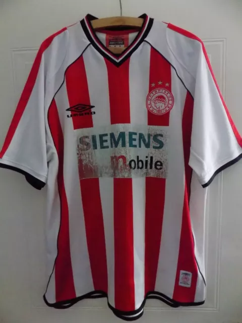 Olympiacos  Piraeus Football Shirt Home Vintage Retro 2001 2002 Original Umbro