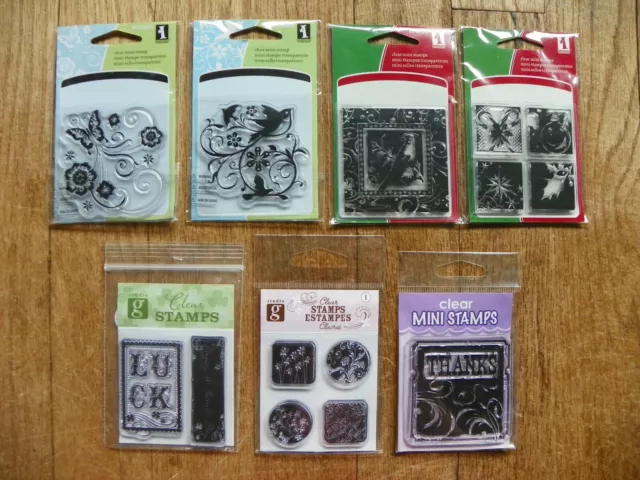 Inkadinkado Christmas Holiday Bird Butterfly Thanks Clear Stamps Set (7) New