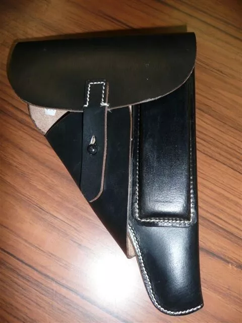 Holster en cuir souple noir pour WALTHER P38 P 38  2ème modèle MILITARIA black